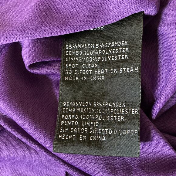 XSCAPE Off the Shoulder Sequined Evening Gown Size 8 Purple Long Formal Dress - Picture 10 of 13